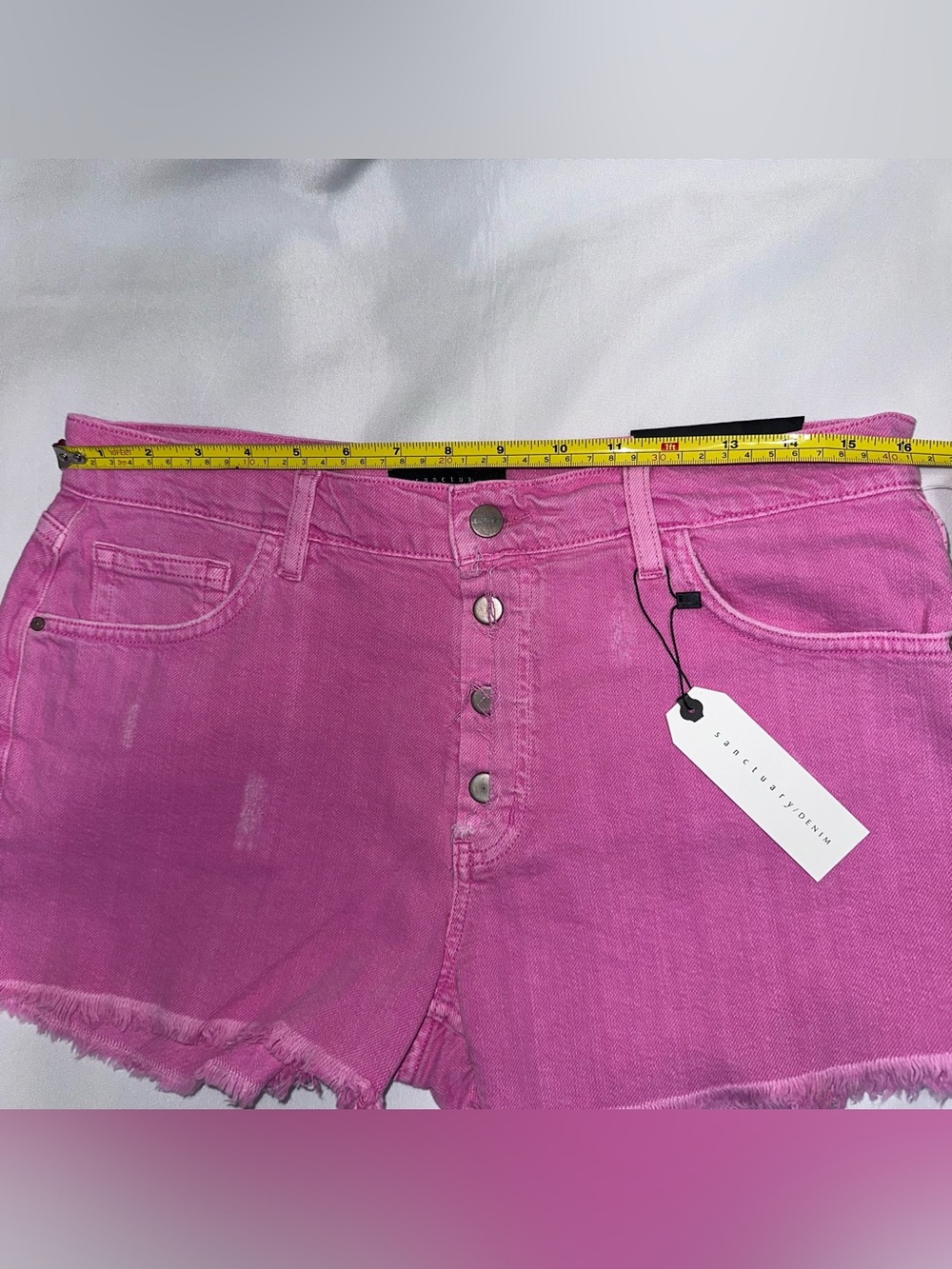 Sanctuary Denim shorts size 30 distressed Pink Wild Cherry Weekender shorts NWT - Picture 8 of 9
